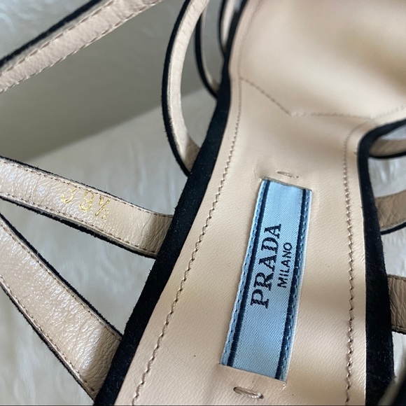 Prada blacks crisscross strap suede sandals - Picture 10 of 13